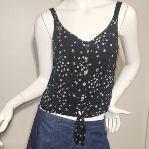 Hollister Black and White Floral Camisole